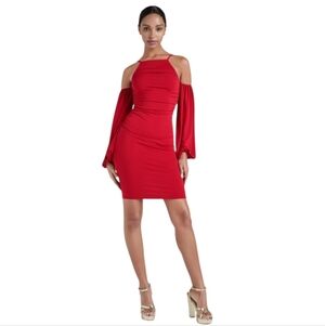 VENUS RED COLD SHOULDER DRESS NWOT
